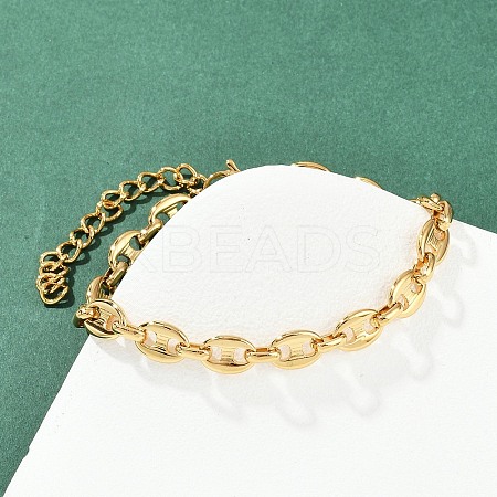304 Stainless Steel Link Chain Bracelets for Women LS-BJEW-Z143-25G-1