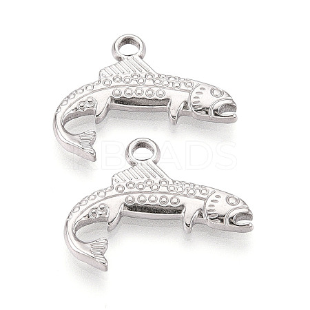 304 Stainless Steel Shark Pendants STAS-T069-12P-1