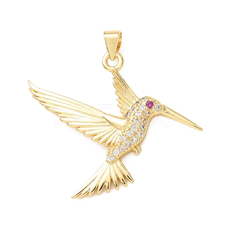 Rack Plating Brass Micro Pave Cubic Zirconia Pendants KK-E072-23G-1