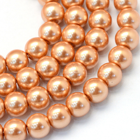 Baking Paint Pearlized Glass Pearl Round Bead Strands HY-Q003-4mm-33-1