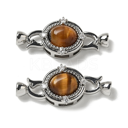 Brass Micro Pave Clear Cubic Zirconi Fold Over Clasps KK-R210-29P-1