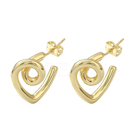 Rack Plating Brass Wire Wrap Spiral Stud for Women EJEW-Q780-08G-1