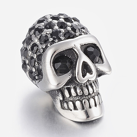 304 Stainless Steel Rhinestone Beads STAS-H446-90AS-1