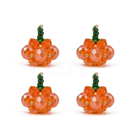 Halloween Theme Glass Seed Beads Pendants PALLOY-MZ00775-01-1