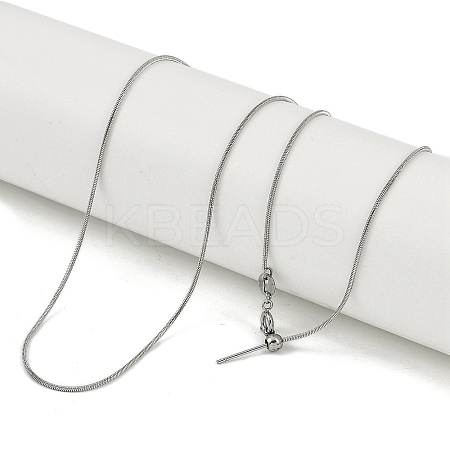 201 Stainless Steel Round Snake Chain Necklaces NJEW-H042-04P-01-1