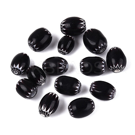 Handmade Millefiori Glass Barrel Beads LA-N002-02B-1