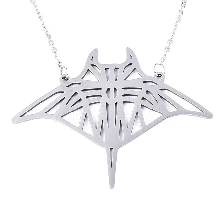 Non-Tarnish 201 Stainless Steel Pendant Necklaces NJEW-T009-JN071-1-40-1