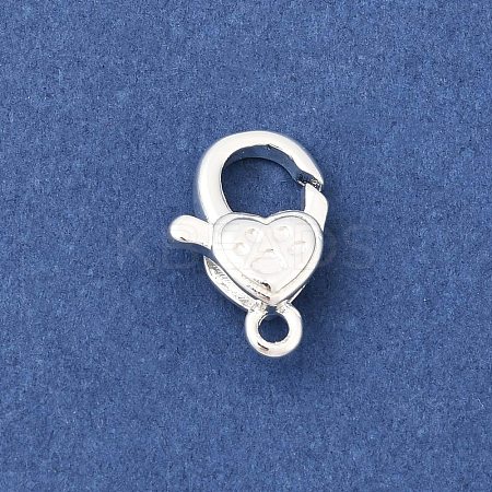 Heart Brass Lobster Claw Clasps KK-Z147-16S-1
