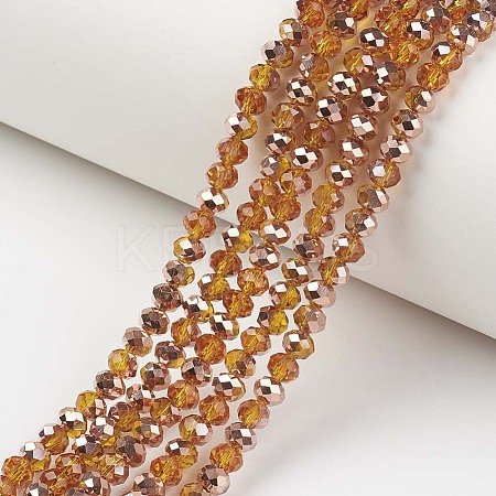 Electroplate Transparent Glass Beads Strands EGLA-A034-T8mm-N16-1