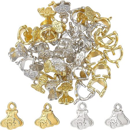 40Pcs 2 Colors Rack Plating Brass Ice Pick Pinch Bails KK-FH0004-27-1