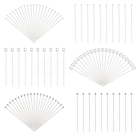   600Pcs 3 Styles 304 Stainless Steel Head Pins and Eye Pins Sets STAS-PH0004-89-1