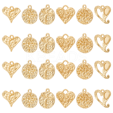 24Pcs 6 Style Alloy Pendants FIND-BC0001-97-1