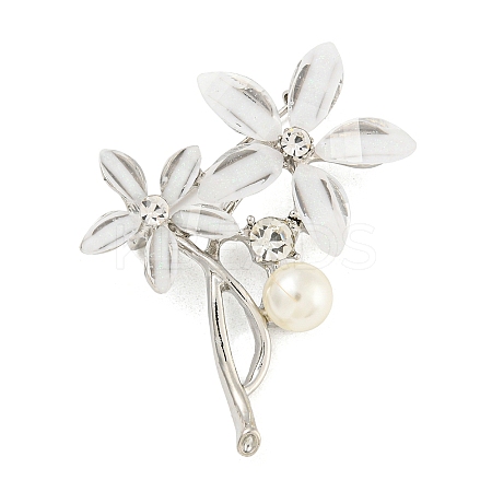 Alloy Crystal Rhinestone Flower Brooch JEWB-U006-14P-1