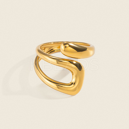 Irregular 304 Stainless Steel Cuff Open Rings for Women TO5152-1