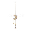 Iron Wire Winding Moon Chandelier Decor Hanging Prism Ornaments LS-HJEW-M002-23G-2