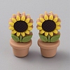 Sunflower Flowerpot Food Grade Eco-Friendly Silicone Beads SIL-TAC0002-20G-1