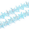 Baking Paint Electroplate Transparent Glass Beads Strands EGLA-N017-07-A02-1