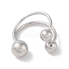 Non-Tarnish 304 Stainless Steel Round Cuff Rings for Women RJEW-G315-05P-2