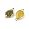 Natural Korean Jade Faceted Connector Charms G-L514-048P-06-2
