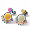Ion Plating(IP) 304 Stainless Steel Stud Earring Findings EJEW-G338-02M-1