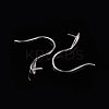 Anti-Tarnish Rhodium Plated 925 Sterling Silver Earring Hooks STER-E041-14P-5