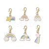 Rainbow Alloy Enamel Pendant Decorations HJEW-JM04116-2