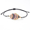 Adjustable Fibre Cord Braided Bracelets FW7700-3-1