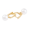 Rack Plating Brass Clear Cubic Zirconia ABS Pearl Earrings EJEW-S219-15G-06-2