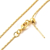 1mm Rack Plating Brass Boston Link Chain Adjustable Slider Necklaces for Women Men MAK-L044-37G-2