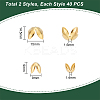 80Pcs 2 Style 304 Stainless Steel Bead Caps STAS-UN0046-20G-3