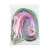 36Pcs 9 Colors Waxed Cord and Organza Ribbon Necklace Making NCOR-FS0001-03-6