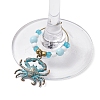 Sea Animal Alloy Wine Glass Charms AJEW-JO00259-3