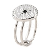 304 Stainless Steel Open Cuff Ring for Women RJEW-F166-07P-02-1