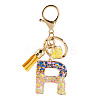 Alloy Resin Polygon Keychains KEYC-TADJ0002-03G-R-1