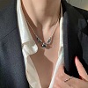 Alloy Colorful Rhinestone Angel Wing Heart Pendant Necklaces for Women FS-WGA620E-01-1