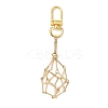 2Pcs 2 Styles Brass Bar Link Chains Pouch Stone Pendant Decorations HJEW-JM02034-01-3
