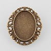 Vintage Alloy Brooch Cabochon Bezel Settings X-PALLOY-O038-30AB-NF-2