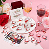Valentine's Day Theme Alloy Enamel & 304 Stainless Steel & Plastic Wine Glass Charms AJEW-AB00080-5
