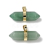 Natural Green Aventurine Double Terminal Pointed Pendants G-NH0001-15G-04-1