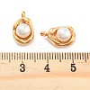 304 Stainless Steel Inlay ABS Pearl Pendants STAS-S131-02G-3