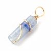 Natural Blue Aventurine Pendants PALLOY-JF01453-01-4