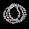 Electroplate Transparent Glass Beads Strands GL-CBA7A17-02A-14-4