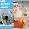 PVC Football Keychain & Silicone Cord Bracelets Jewelry Sets SJEW-GF0001-01-4