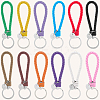 12Pcs 12 Colors PU Leather Knitting Keychains KEYC-CL0001-21-6