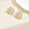 Stainless Steel Enamel Woven Stud Earrings LS-DE9374-2-1