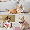 3Pcs 3 Colors Polyester and Cotton Dog Flower Pet Collar AJEW-GL0002-58-6