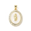 Brass Micro Pave Cubic Zirconia Pendants KK-L239-054G-2