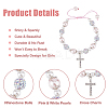 FIBLOOM 2Pcs 2 Style Cross fleury Charm Bracelets Set BJEW-FI0001-80-3