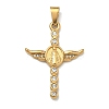 304 Stainless Steel Crystal Rhinestone Pendants STAS-F336-15G-02-1
