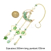 Natural Green Aventurine Chips Moon Pendant Decorations HJEW-FS00027-03-2